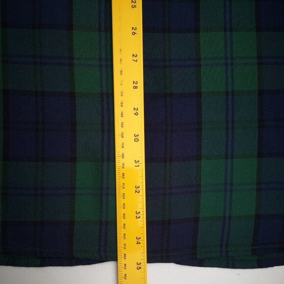 Old Navy Ladies Size XS Navy & Green Plaid Button Front Made in India Dress - Picture 9 of 9